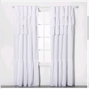 2 Pillow fort White Ruffle Blackout Curtains 42x84